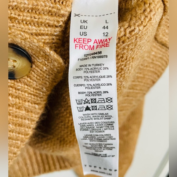 Sold Topshop Camel Basket Weave Stitch Cardigan - Picture 9 of 9
